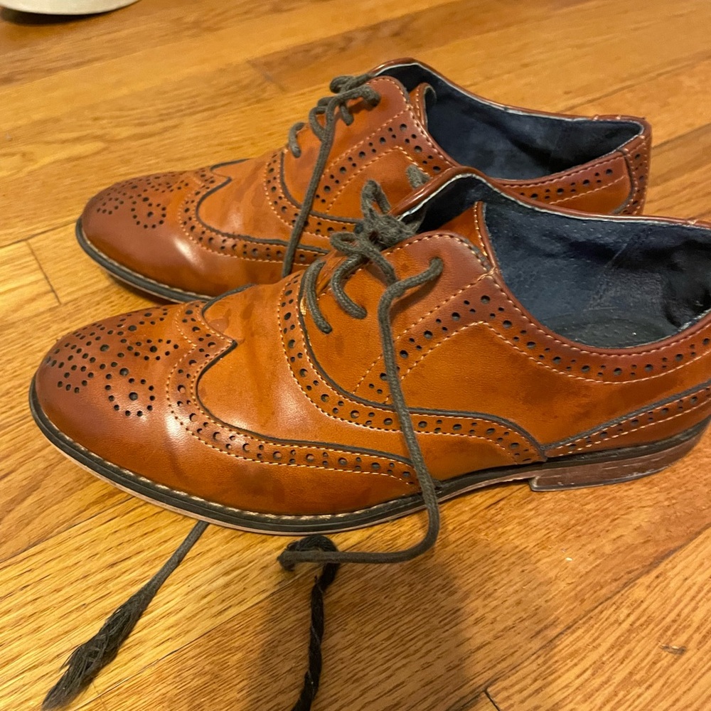 Bruno Marc Boys Wingtip Brown Dress Shoes - Picture 2 of 9